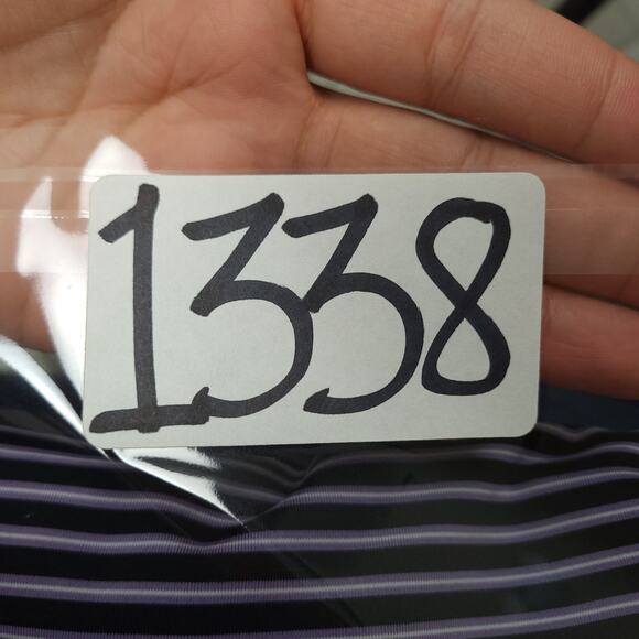 Peter Millar Summer Comfort Men's Short Sleeve Polo Shirt XL Striped Purple NWT - Picture 10 of 10